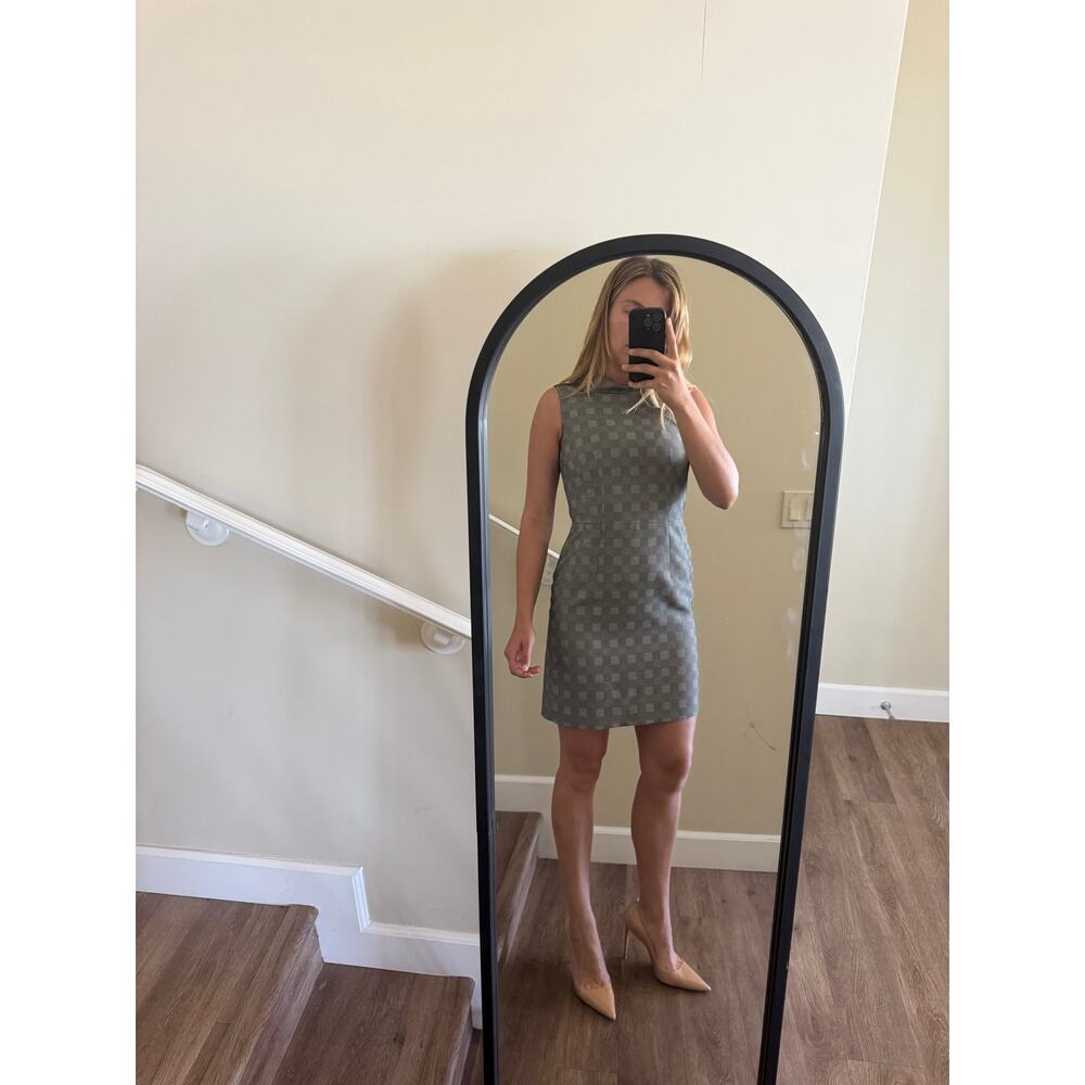 Alexander McQueen Plaid Mock-Neck Sheath Dress